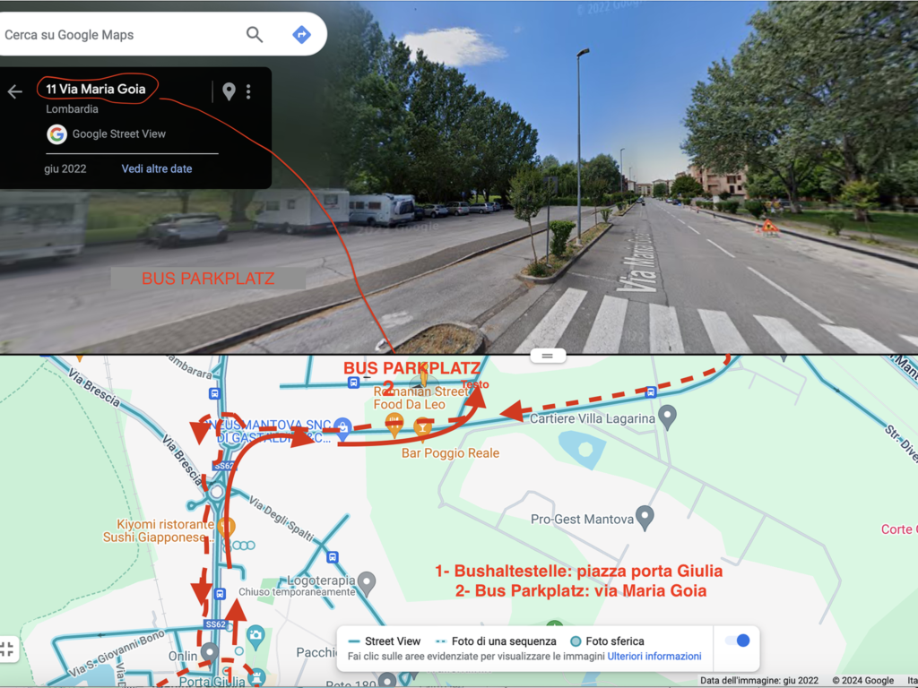 BUS Fermata piazza Porta Giulia - sosta in via Maria Goia